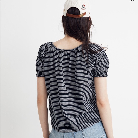 Madewell Texture & Thread Peasant Top in Stripe - Picture 5 of 6